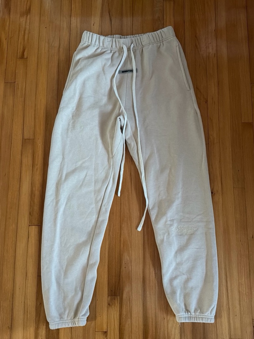 Essentials Men's Cream Pull-On Joggers with Drawstring